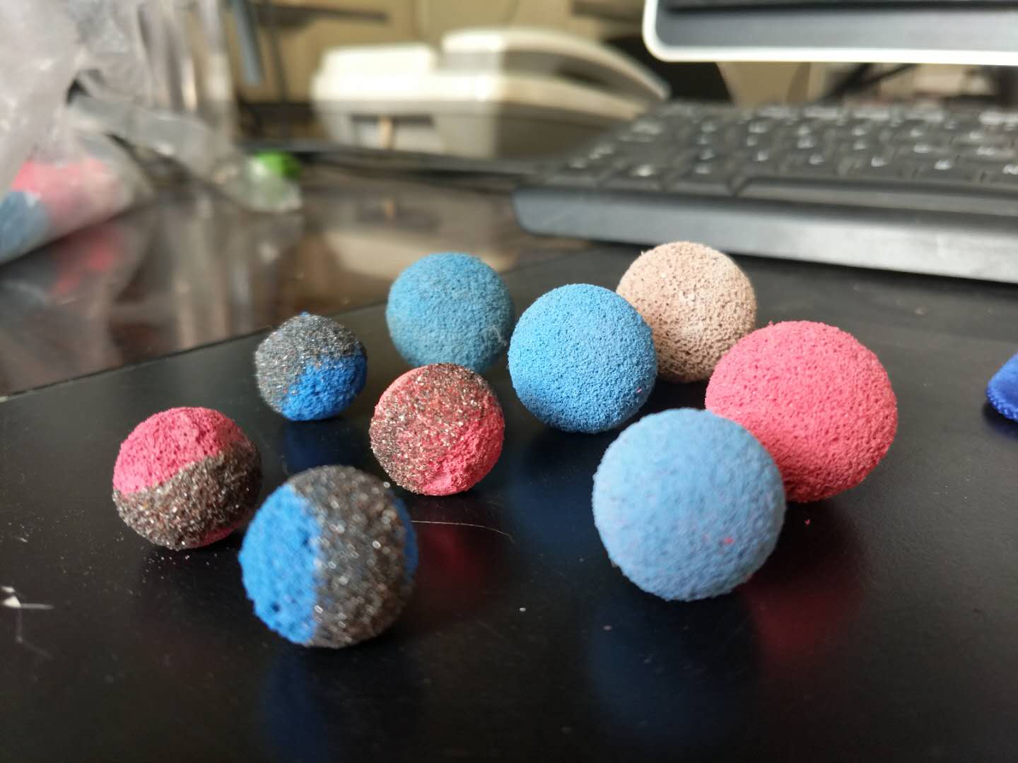 海綿膠球，金剛砂膠球